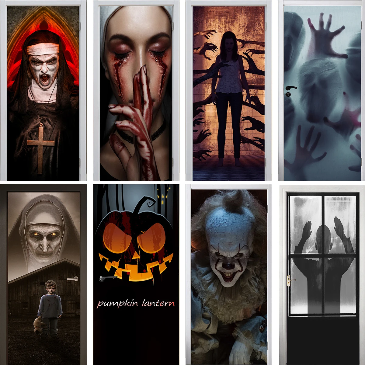 3D Horror Halloween Door Sticker PVC Waterproof Self-adhesive Detachable Poster Holiday Bar Living Room Home Door Decoration
3D Horror Halloween Door Sticker PVC Waterproof Self-adhesive Detachable Poster Holiday Bar Living Room Home Door Decoration