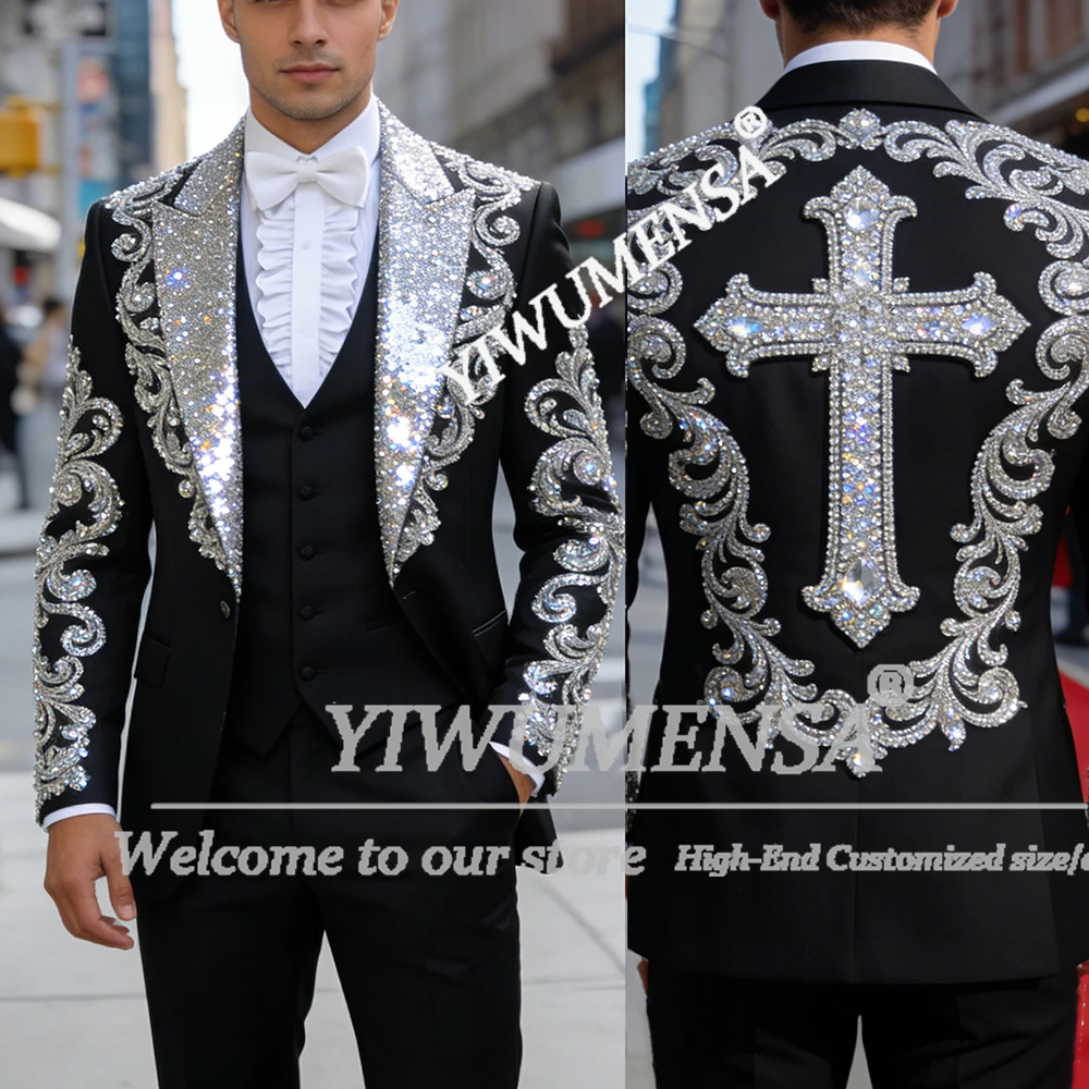 Изысканный мужской костюм с блестящими пайетками и бисером, пиджак для выпускного вечера, индивидуальный пошив, официальная одежда для жениха, свадебные смокинги, комплекты из 3 предметов
Изысканный мужской костюм с блестящими пайетками и бисером, пиджак для выпускного вечера, индивидуальный пошив, официальная одежда для жениха, свадебные смокинги, комплекты из 3 предметов