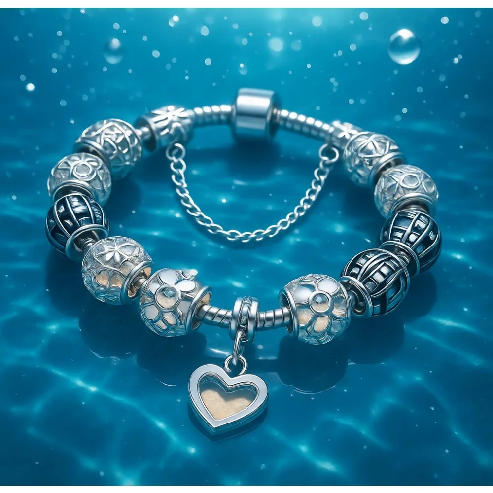 Серебряный браслет-шарм с кристаллами и стеклянными бусинами, цепочка-змейка для женщин, в подарочной коробке.
Серебряный браслет-шарм с кристаллами и стеклянными бусинами, цепочка-змейка для женщин, в подарочной коробке.