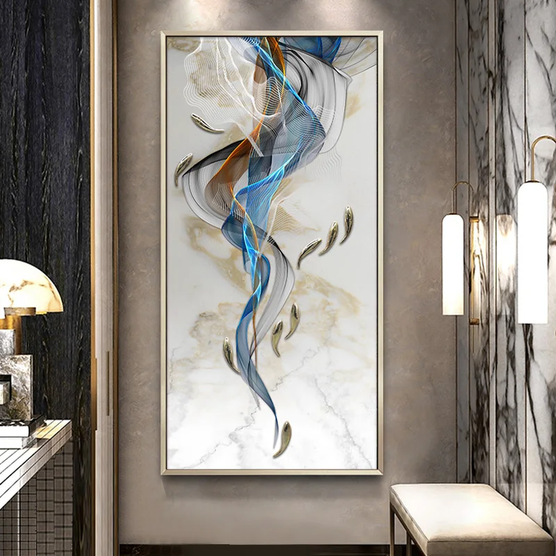 Light luxury corridor aisle decorative painting Modern simple entrance entrance hanging painting Vertical mural Nine fish map ha
Light luxury corridor aisle decorative painting Modern simple entrance entrance hanging painting Vertical mural Nine fish map ha