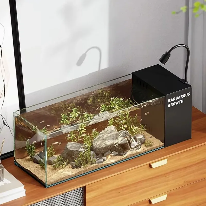 Modern Ultra Clear Glass Fish Tank With Hidden Side Filter Adjustable LED Light Self-Cleaning Aquarium For Home Desktop Decor
Modern Ultra Clear Glass Fish Tank With Hidden Side Filter Adjustable LED Light Self-Cleaning Aquarium For Home Desktop Decor