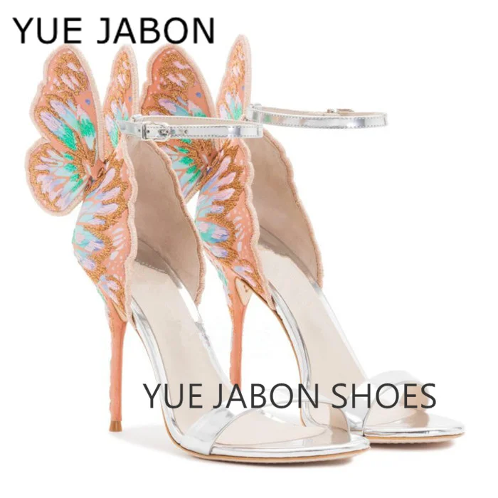 Orange Metallic embroidered Wings Sandals High Heel Women Butterfly Shoes Stiletto Heel Patent-leather Summer Party Shoes Pink
Orange Metallic embroidered Wings Sandals High Heel Women Butterfly Shoes Stiletto Heel Patent-leather Summer Party Shoes Pink