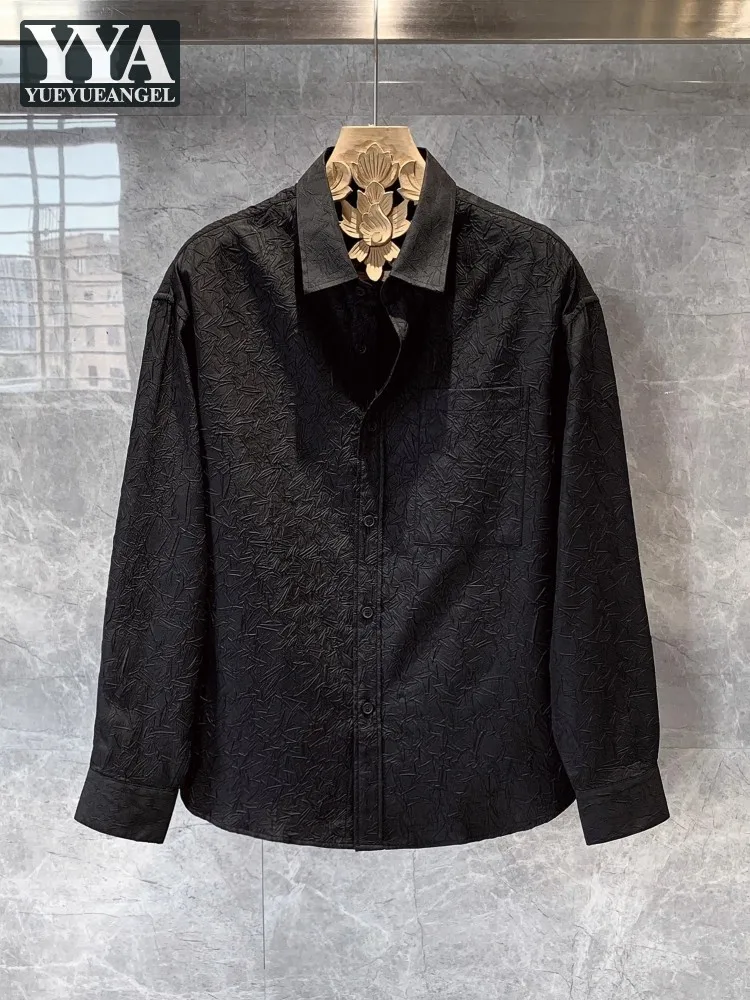 Designer Mens Shirt Loose Fit Long Sleeve Casual Single Breasted Tops High Street Lapel Office Men Spring Summer Fashion Shirts
Designer Mens Shirt Loose Fit Long Sleeve Casual Single Breasted Tops High Street Lapel Office Men Spring Summer Fashion Shirts
