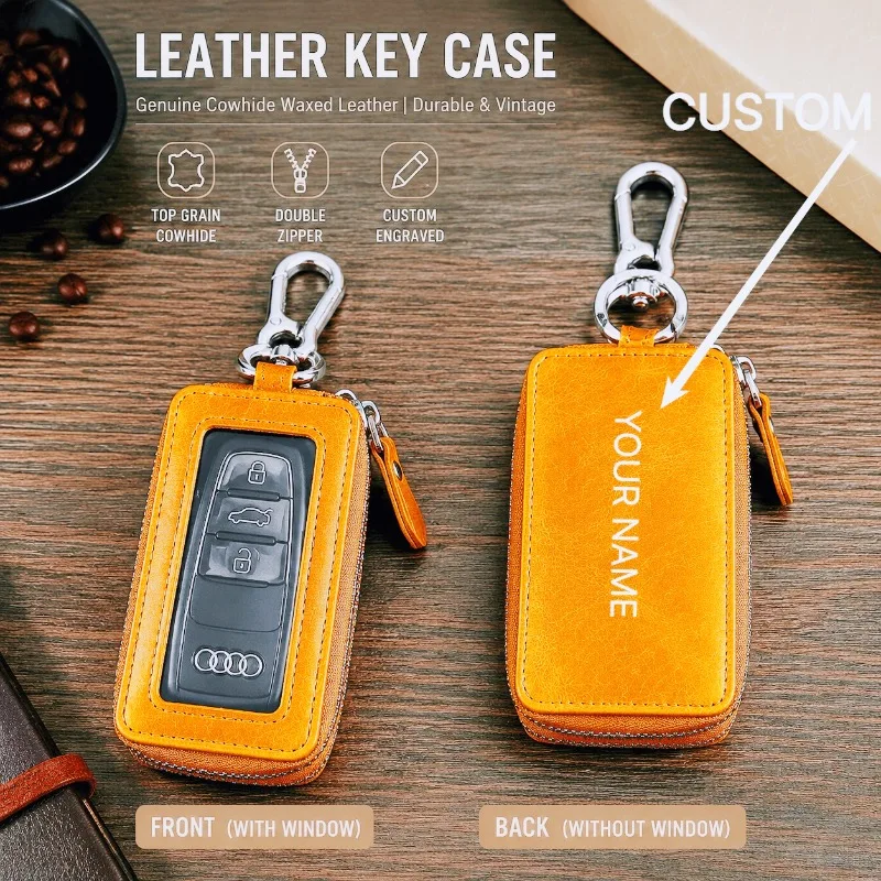 Crazy Horse Leather Key Holder Keychain Keyring Zipper Key Case Car Key Organizer Wallet Genuine Leather for Men Women
Crazy Horse Leather Key Holder Keychain Keyring Zipper Key Case Car Key Organizer Wallet Genuine Leather for Men Women