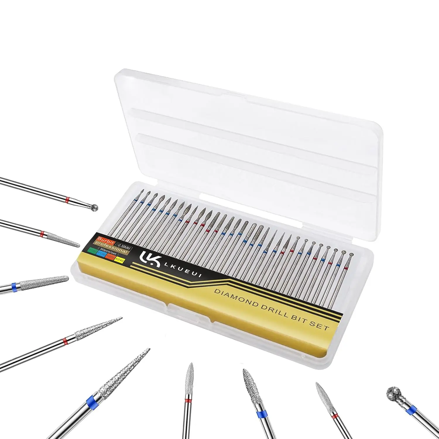 30PCS Diamond Nail Drill Bits Set, 3/32" Cuticle Bits for Electric File, Manicure Kit
30PCS Diamond Nail Drill Bits Set, 3/32" Cuticle Bits for Electric File, Manicure Kit