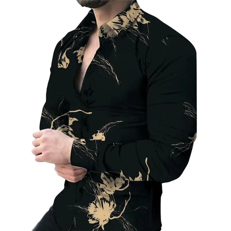 Men's Long Sleeve Printed Shirt Polyester Casual Floral Patterned Fashionable European Style Polyester Fabric Non-Shrinking
Men's Long Sleeve Printed Shirt Polyester Casual Floral Patterned Fashionable European Style Polyester Fabric Non-Shrinking