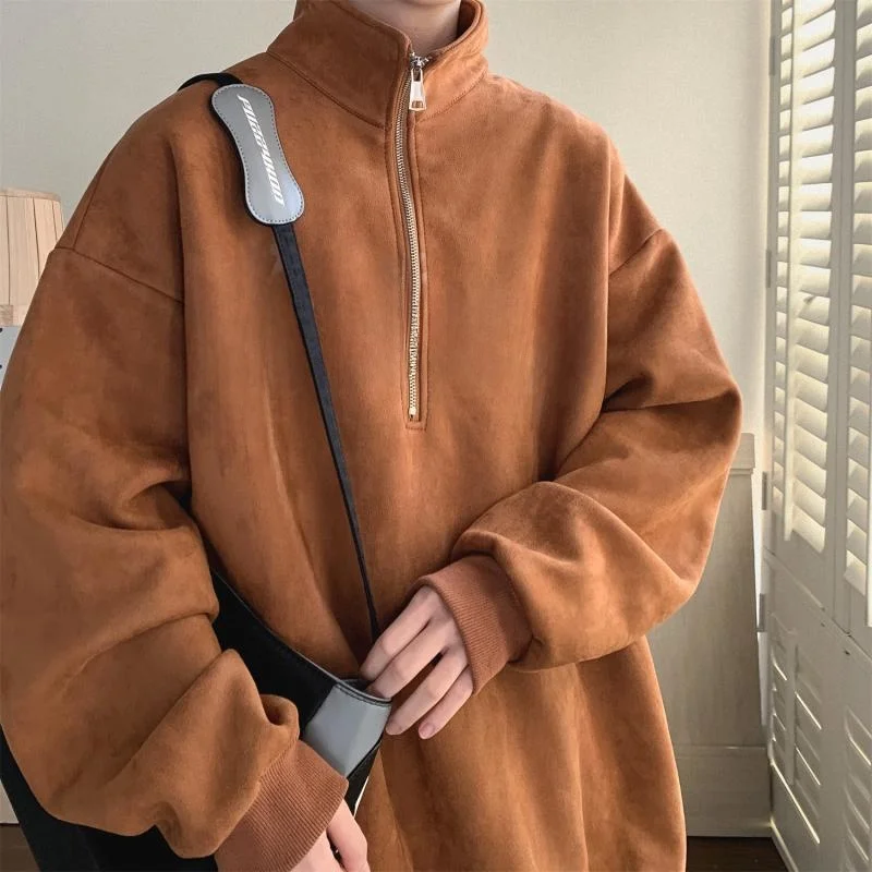 Loose Fit American Retro Hoodie Unisex Half Zipper Stand Collar Sweatshirt Casual Spring Autumn Clothing for Large Sizes
Loose Fit American Retro Hoodie Unisex Half Zipper Stand Collar Sweatshirt Casual Spring Autumn Clothing for Large Sizes