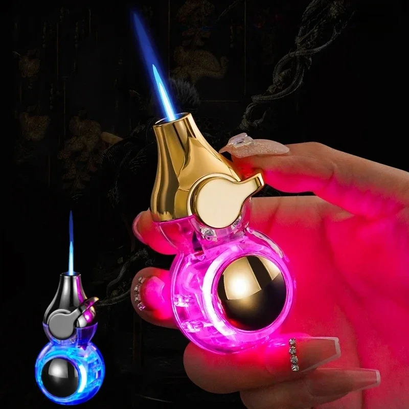 Mini Luminous Gourd Decompression Turntable Inflatable Lighter Windproof Jet Flame Transparent Color Light Portable Lighter Gift
Mini Luminous Gourd Decompression Turntable Inflatable Lighter Windproof Jet Flame Transparent Color Light Portable Lighter Gift