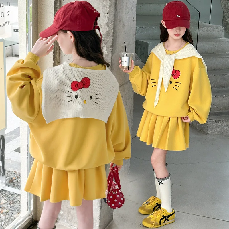 Anime Hello Kitty Girls' Jk Hoodie and Skirt Set Kid's College Style Top with Shawl and Pleated Skirt 3-Piece Set For3-18Years
Anime Hello Kitty Girls' Jk Hoodie and Skirt Set Kid's College Style Top with Shawl and Pleated Skirt 3-Piece Set For3-18Years