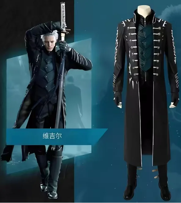 Популярный костюм персонажа из игры Vergil, костюм Nelo для Хэллоуина и карнавала, мужской костюм: пиджак, жилет.
Популярный костюм персонажа из игры Vergil, костюм Nelo для Хэллоуина и карнавала, мужской костюм: пиджак, жилет.