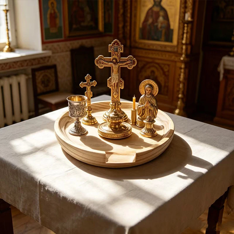 Luxury Orthodox Altar Decoration Set Jesus Christ Icon Gold Censer and Chalice Wood Tray for Divine Liturgy Religious Home Decor
Luxury Orthodox Altar Decoration Set Jesus Christ Icon Gold Censer and Chalice Wood Tray for Divine Liturgy Religious Home Decor