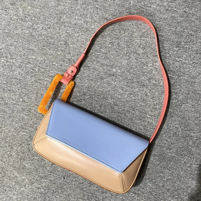 Color Contrast Pu Leather Women's Shoulder Bag Fashionable Small Flap Lady Underarm Bag Designer Handbag Purses 2025 Female
Color Contrast Pu Leather Women's Shoulder Bag Fashionable Small Flap Lady Underarm Bag Designer Handbag Purses 2025 Female