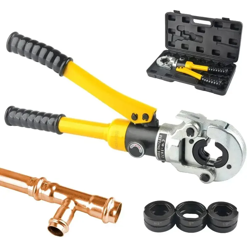 Heavy-Duty Hydraulic Copper Pipe Crimper with Crimping Die - Professional Plumbing Tool, Compact Hydraulic Crimping Machine for Copper Pipes & Fittings, Compatible with Hydraulic Systems, Plumbing, HVAC, Industrial Pipe Connections - Durable Constru
Heavy-Duty Hydraulic Copper Pipe Crimper with Crimping Die - Professional Plumbing Tool, Compact Hydraulic Crimping Machine for Copper Pipes & Fittings, Compatible with Hydraulic Systems, Plumbing, HVAC, Industrial Pipe Connections - Durable Constru