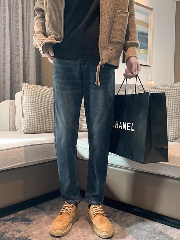 Men's Slim Fit Straight Leg Jeans Elastic Waist mid Waist Long Pants Cotton Polyester Blend Youthful Trendy Autumn Wear
Men's Slim Fit Straight Leg Jeans Elastic Waist mid Waist Long Pants Cotton Polyester Blend Youthful Trendy Autumn Wear