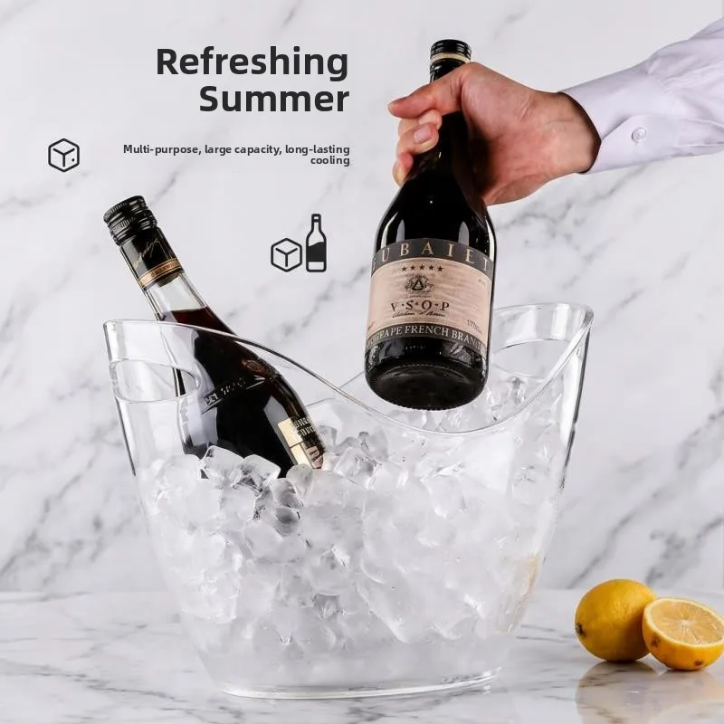 Thickened Large Capacity Transparent Ice Bucket Durable Champagne Red Wine Cooling Bucket for Home Use Ice Block Container
Thickened Large Capacity Transparent Ice Bucket Durable Champagne Red Wine Cooling Bucket for Home Use Ice Block Container