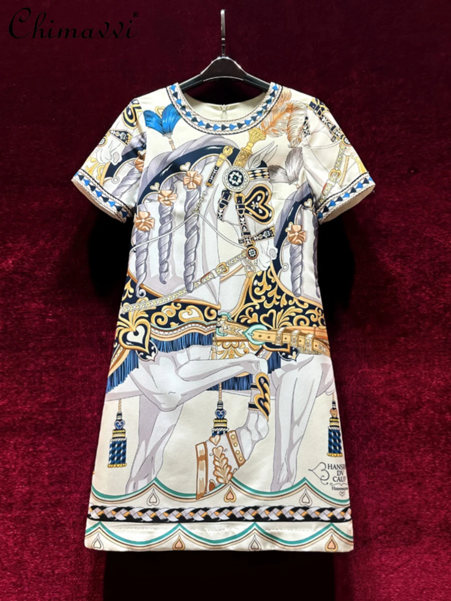 French Style Short Sleeves Loose Slimming Dress 2024 Summer Dresses New Fashion Round Neck Elegant Above Knee Dresses for Women
French Style Short Sleeves Loose Slimming Dress 2024 Summer Dresses New Fashion Round Neck Elegant Above Knee Dresses for Women