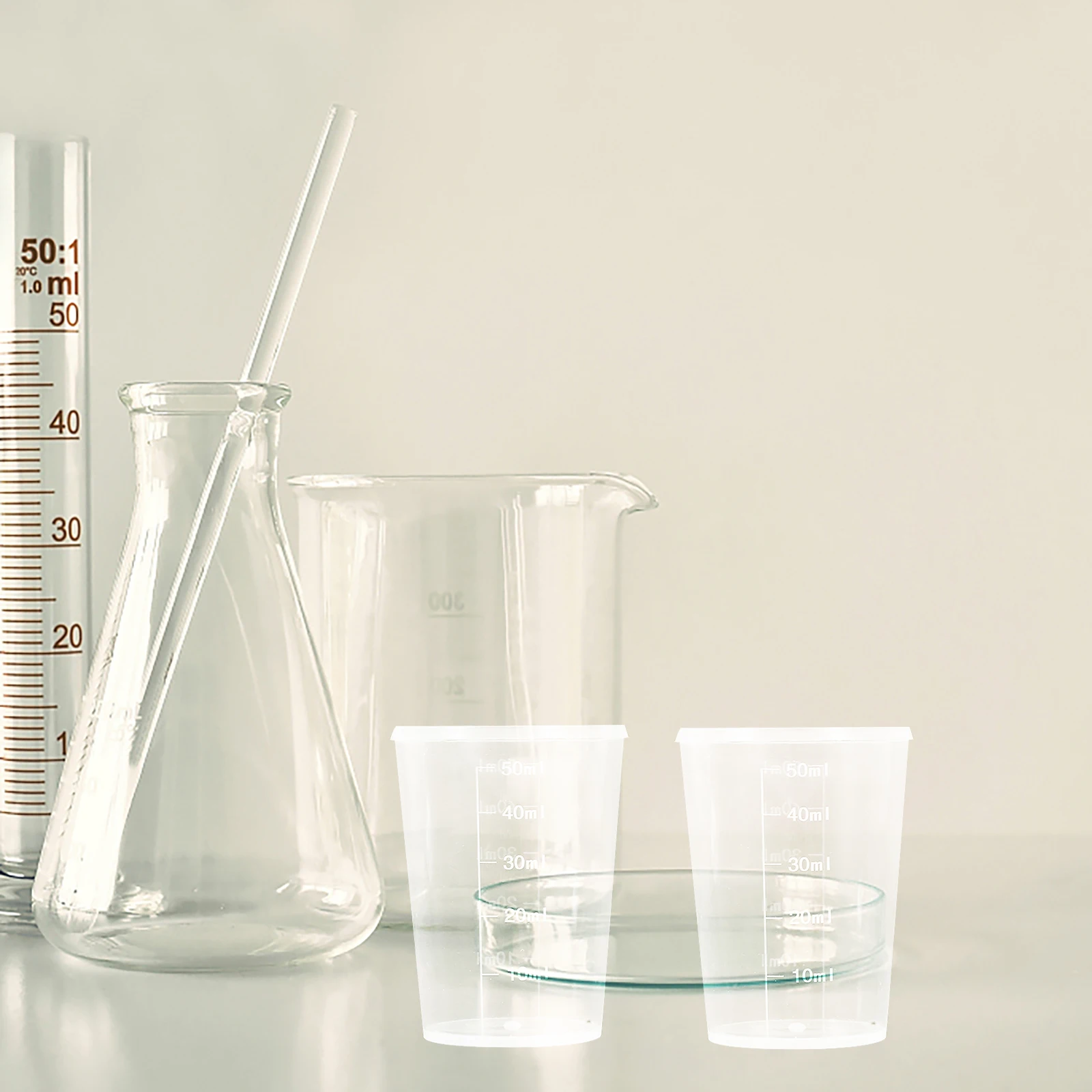 100Pcs Transparent Disposable Measuring Cups 50ml Clear Plastic Scale Cup for Kitchen Laboratory Liquid Solid Measuring Tools 
100Pcs Transparent Disposable Measuring Cups 50ml Clear Plastic Scale Cup for Kitchen Laboratory Liquid Solid Measuring Tools