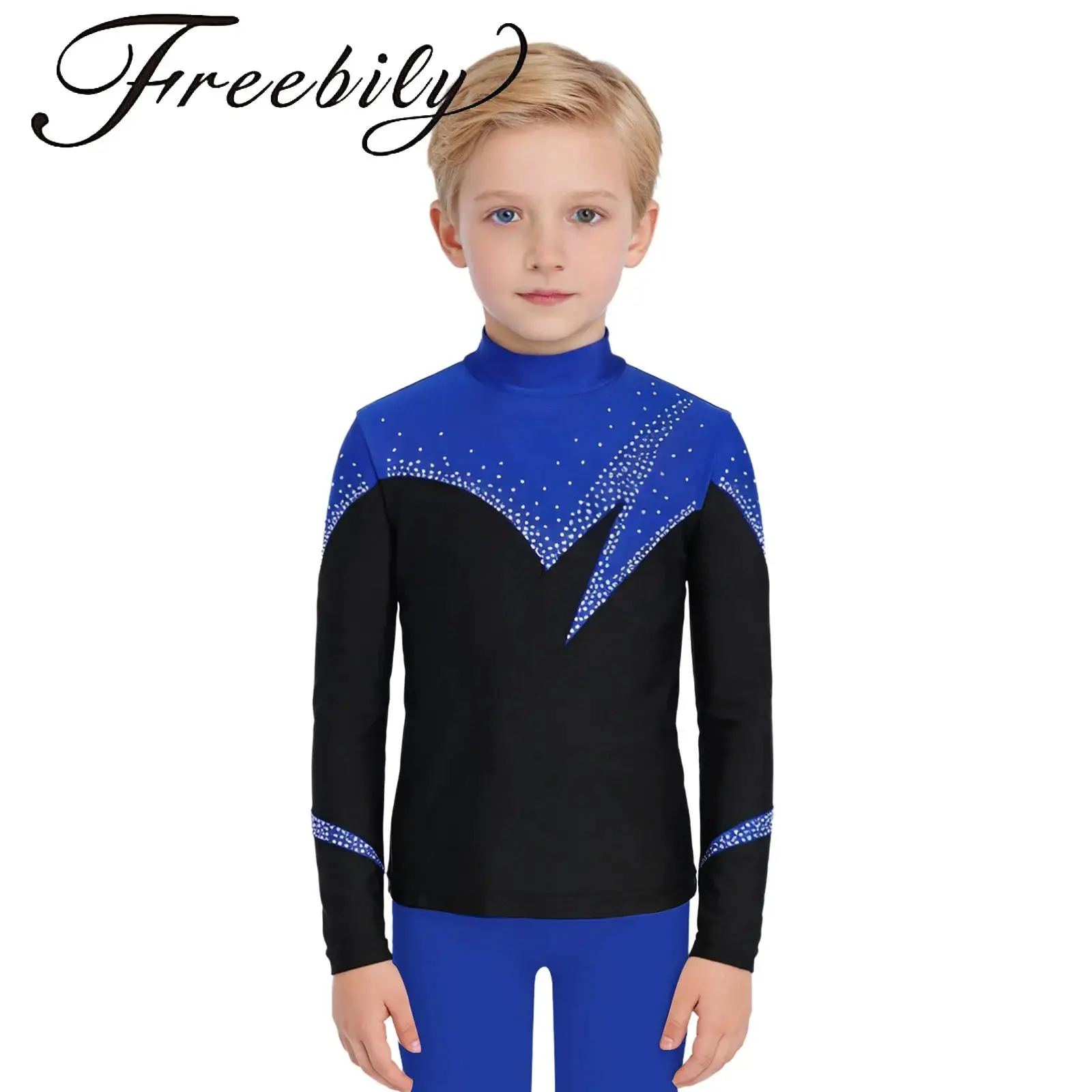 Kids Boys Ballet Tops Mock Neck Back Invisible Zipper Shiny Rhinestones Top for Figure Skating Performance Competition
Kids Boys Ballet Tops Mock Neck Back Invisible Zipper Shiny Rhinestones Top for Figure Skating Performance Competition