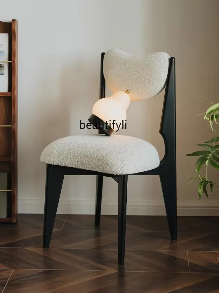 Household Retro Solid Wood Dining Chair French Lambswool Soft Bag Dining-Table Chair Makeup Stool
Household Retro Solid Wood Dining Chair French Lambswool Soft Bag Dining-Table Chair Makeup Stool