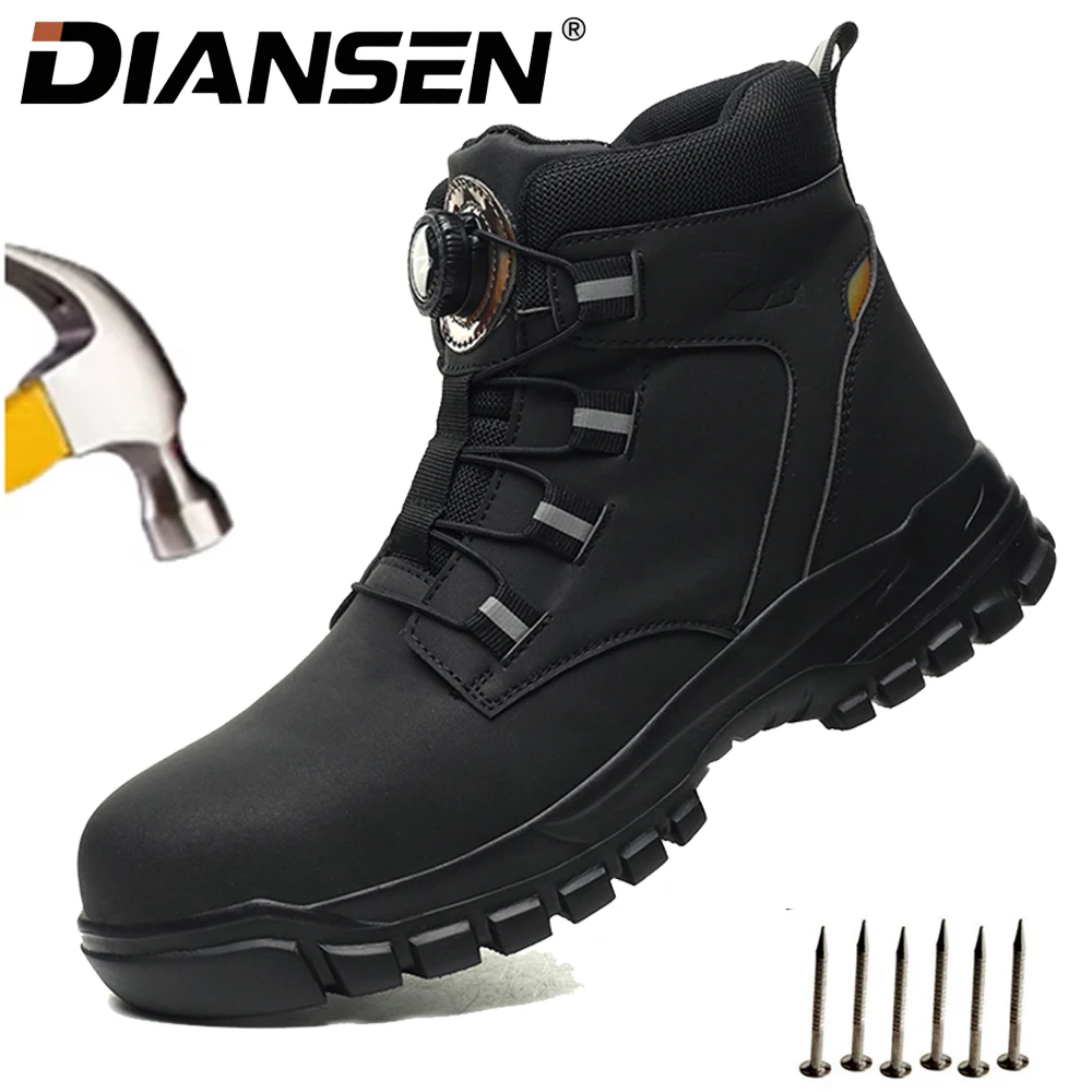 High Top Work Shoes Men Rotary Button Slip Resistant Safety Shoes Water Resistant Work Sneakers Anti-Puncture Anti-smash Shoes
High Top Work Shoes Men Rotary Button Slip Resistant Safety Shoes Water Resistant Work Sneakers Anti-Puncture Anti-smash Shoes