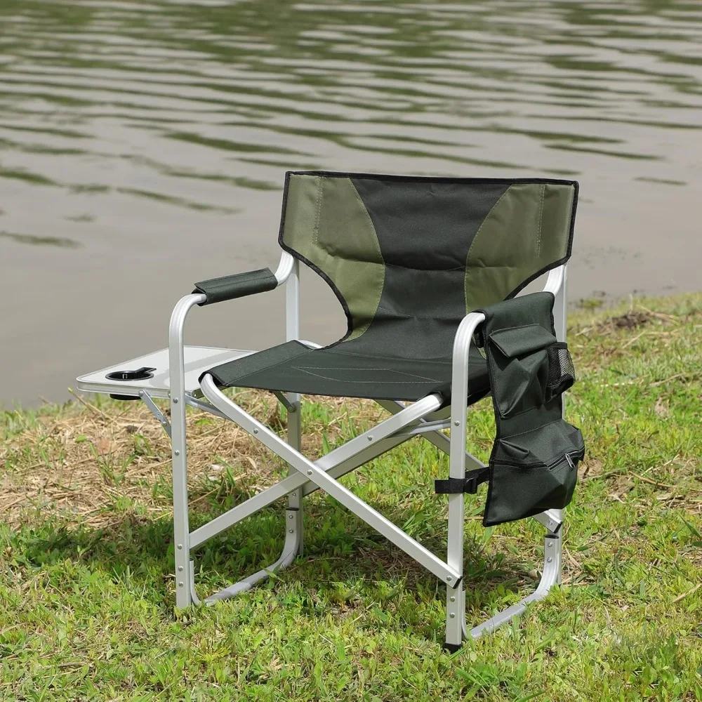 Padded Folding Outdoor Chair with Side Table and Storage Pockets, Lightweight Oversized Directors Chair, Outdoor Camping Chairs
Padded Folding Outdoor Chair with Side Table and Storage Pockets, Lightweight Oversized Directors Chair, Outdoor Camping Chairs