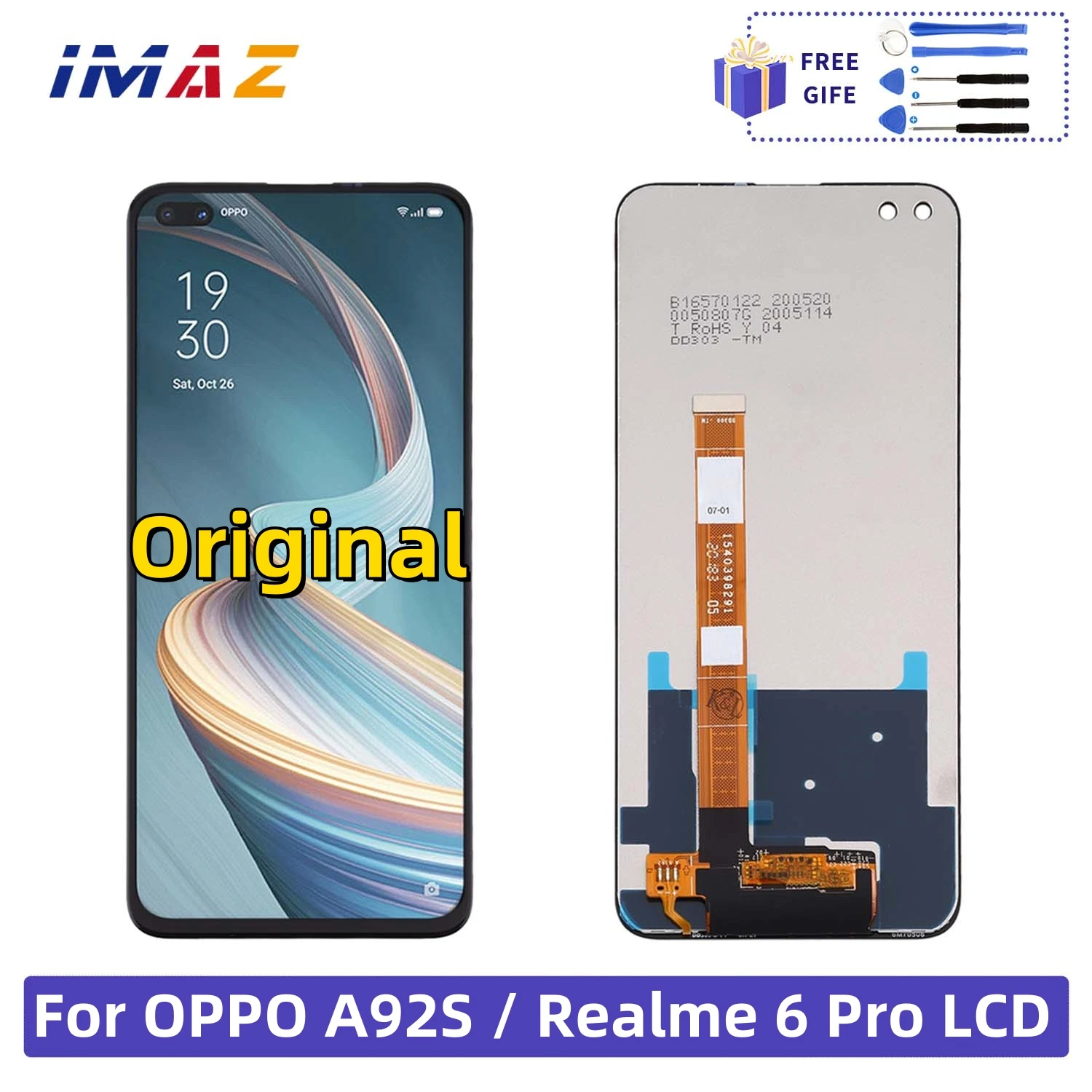 6,6-дюймовый оригинальный ЖК-дисплей для OPPO Realme 6 Pro, ЖК-дисплей, дигитайзер сенсорного экрана в сборе, детали для дисплея Oppo A92s
6,6-дюймовый оригинальный ЖК-дисплей для OPPO Realme 6 Pro, ЖК-дисплей, дигитайзер сенсорного экрана в сборе, детали для дисплея Oppo A92s