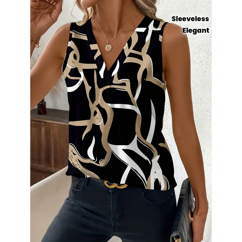 Qingyun Elegant Geometric Print Sleeveless Vest
Qingyun Elegant Geometric Print Sleeveless Vest