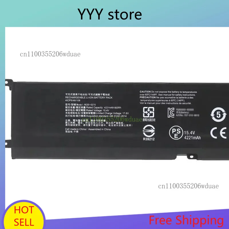 Brand New Genuine Original RC30-0270 15.4V 65Wh Laptop Battery for Razer Blade 15 Base RZ09-02705E76-R3U1 RZ09-03006 etc.
Brand New Genuine Original RC30-0270 15.4V 65Wh Laptop Battery for Razer Blade 15 Base RZ09-02705E76-R3U1 RZ09-03006 etc.