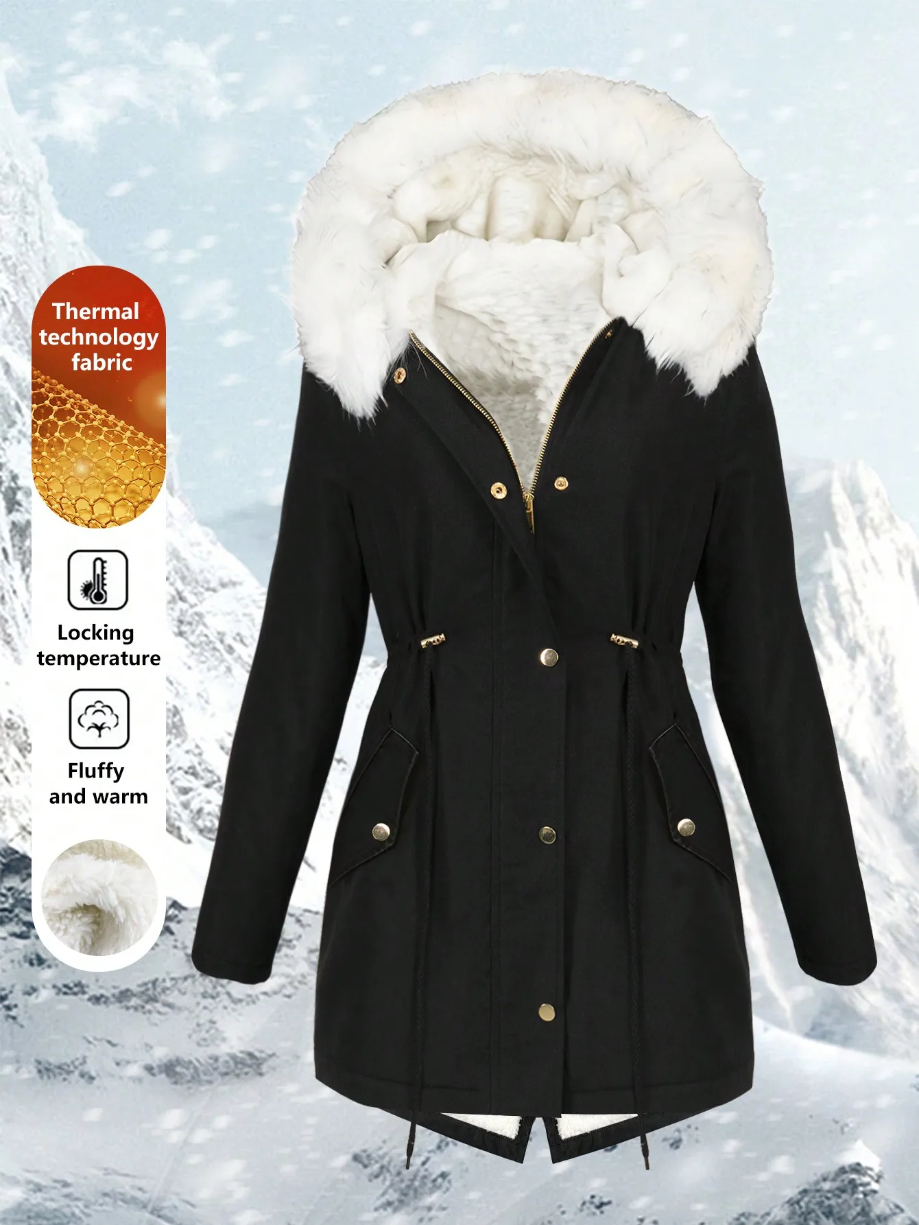 Женская зимняя парка с капюшоном и отделкой из искусственного меха, на термо подкладке, теплая и стильная для холодной погоды
Женская зимняя парка с капюшоном и отделкой из искусственного меха, на термо подкладке, теплая и стильная для холодной погоды