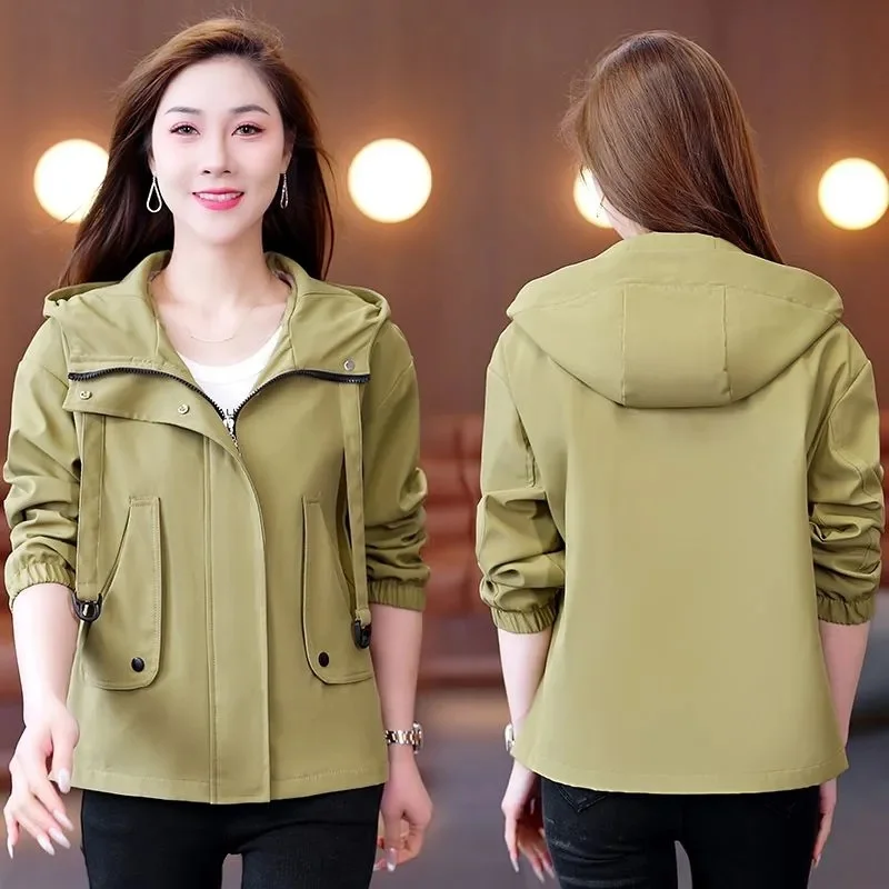 Fashion Short Windbreaker Jacket Women 2025Spring Autumn New Hooded Coat Female Korean Casual Outwear Western-Style Overcoat Top
Fashion Short Windbreaker Jacket Women 2025Spring Autumn New Hooded Coat Female Korean Casual Outwear Western-Style Overcoat Top