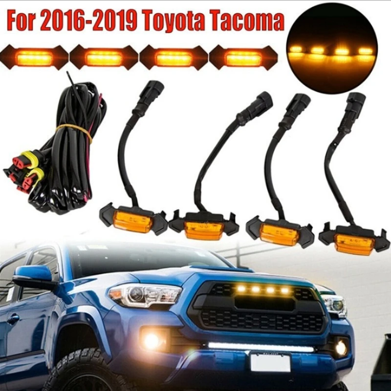 4PCS LED Grille Amber Daytime Running Light For Toyota Tacoma2016-2019 Auto DRL Marker Turn Signal Lamp Car Modification Parts
4PCS LED Grille Amber Daytime Running Light For Toyota Tacoma2016-2019 Auto DRL Marker Turn Signal Lamp Car Modification Parts