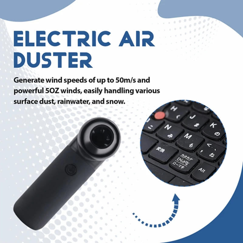 Compressed Air Duster,180000RPM Dryer Blower,3 Gear Portable Electric Air Duster,For Car Dry,Keyboard Computer Cleaning
Compressed Air Duster,180000RPM Dryer Blower,3 Gear Portable Electric Air Duster,For Car Dry,Keyboard Computer Cleaning