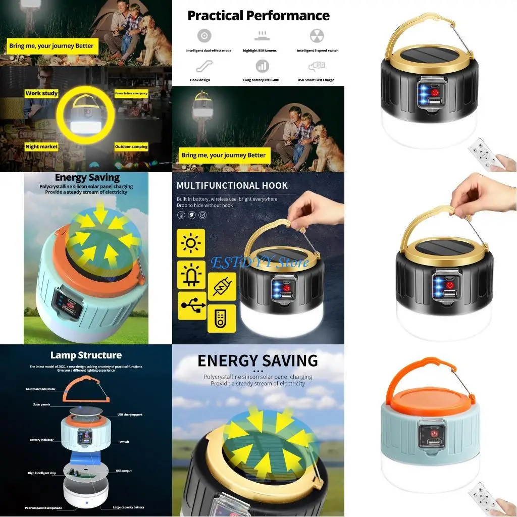 G6DE LED Tent Light Outdoor Solar Camping Light Portable Lanterns Emergencies Lights for Barbecue Hiking Night Markets
G6DE LED Tent Light Outdoor Solar Camping Light Portable Lanterns Emergencies Lights for Barbecue Hiking Night Markets