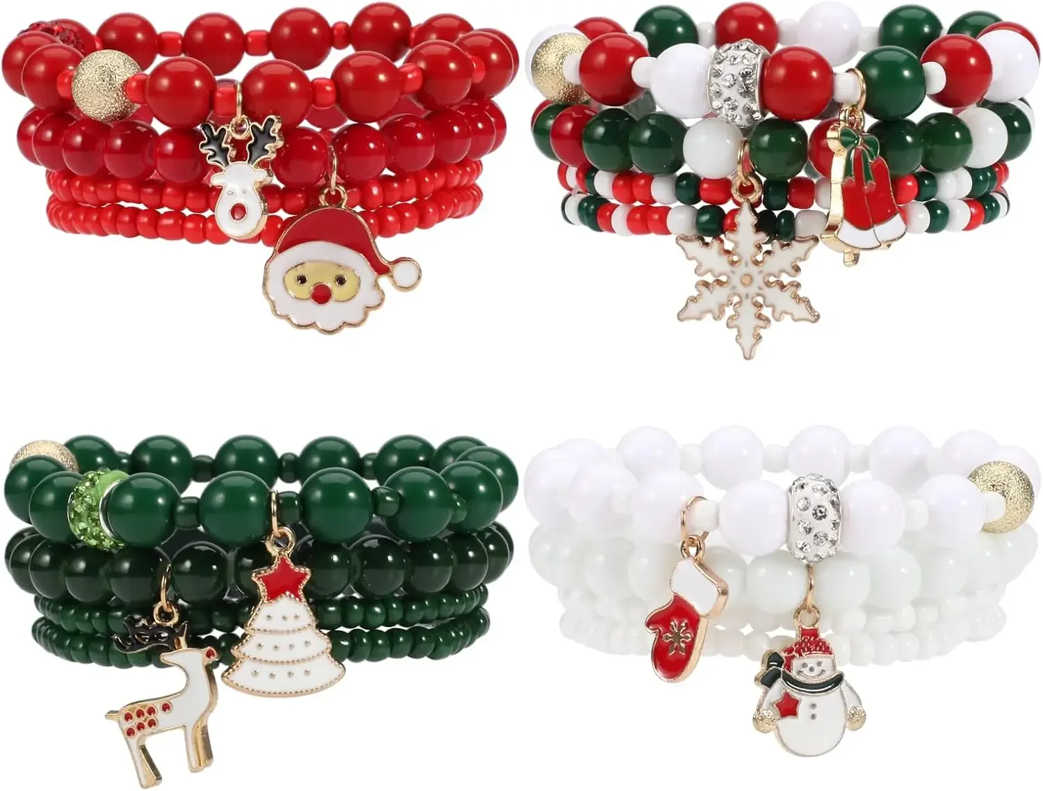 Fashion Laye Irregular Beaded Bracelets White Snowflake Deer Snowman Pendant Bracelet for Women Christmas Party Jewelry Gift
Fashion Laye Irregular Beaded Bracelets White Snowflake Deer Snowman Pendant Bracelet for Women Christmas Party Jewelry Gift