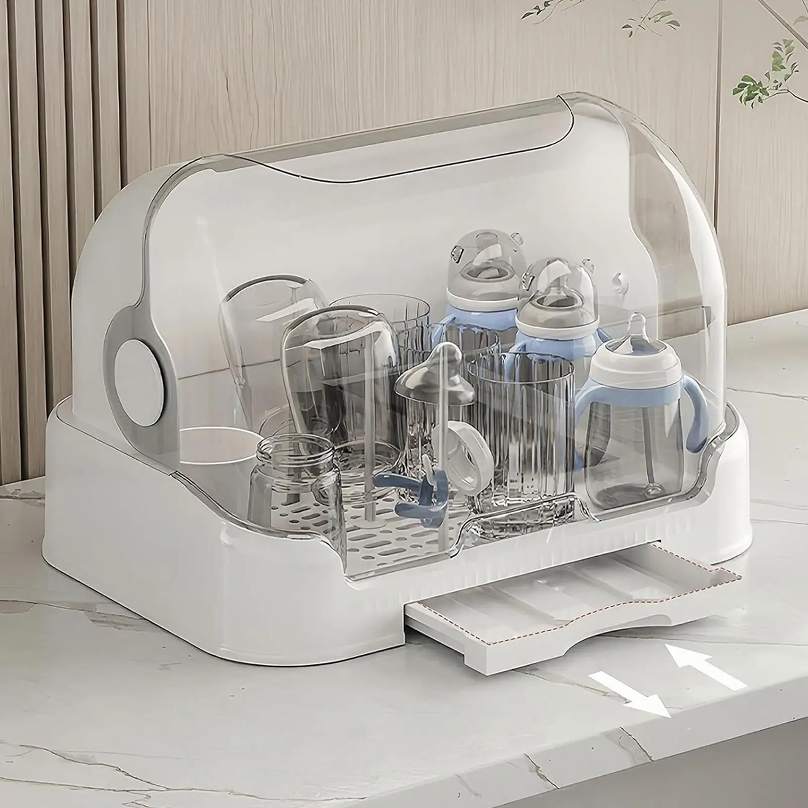 Bottle Drying Rack Baby Bottle Dry Rack Storage Box with Lid and Detachable Drain Tray Portable kitchen cabinet storage box
Bottle Drying Rack Baby Bottle Dry Rack Storage Box with Lid and Detachable Drain Tray Portable kitchen cabinet storage box