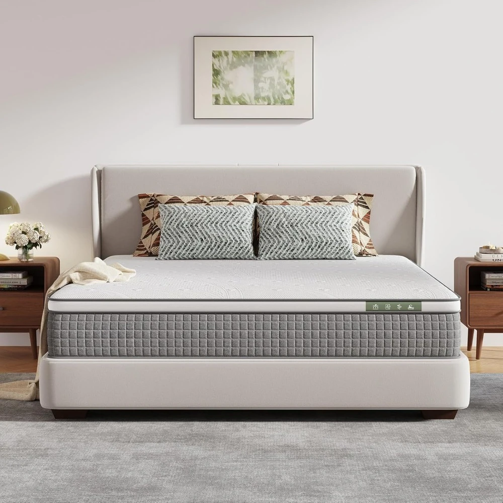 Hybrid King Mattress 12 Inch with Gel Memory Foam Pocketed Coils for Motion Isolation Cooling Sleep CertiPUR-US Certified in
Hybrid King Mattress 12 Inch with Gel Memory Foam Pocketed Coils for Motion Isolation Cooling Sleep CertiPUR-US Certified in