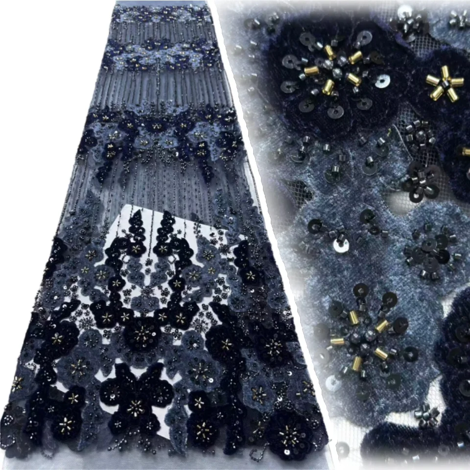 Nigerian Luxury Sequins Velvet Lace Fabric 2025 High Quality Beads African Lace Fabric for Women Wedding Party Dresses TP1674
Nigerian Luxury Sequins Velvet Lace Fabric 2025 High Quality Beads African Lace Fabric for Women Wedding Party Dresses TP1674