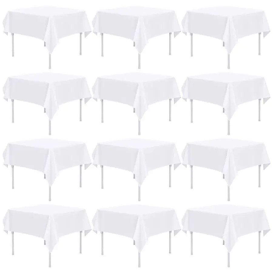 Pack White Square Tablecloths 52 x 52 Inch, Polyester Table Cover for Square Table, Stain and Wrinkle Resistant, Washable Fabric
Pack White Square Tablecloths 52 x 52 Inch, Polyester Table Cover for Square Table, Stain and Wrinkle Resistant, Washable Fabric