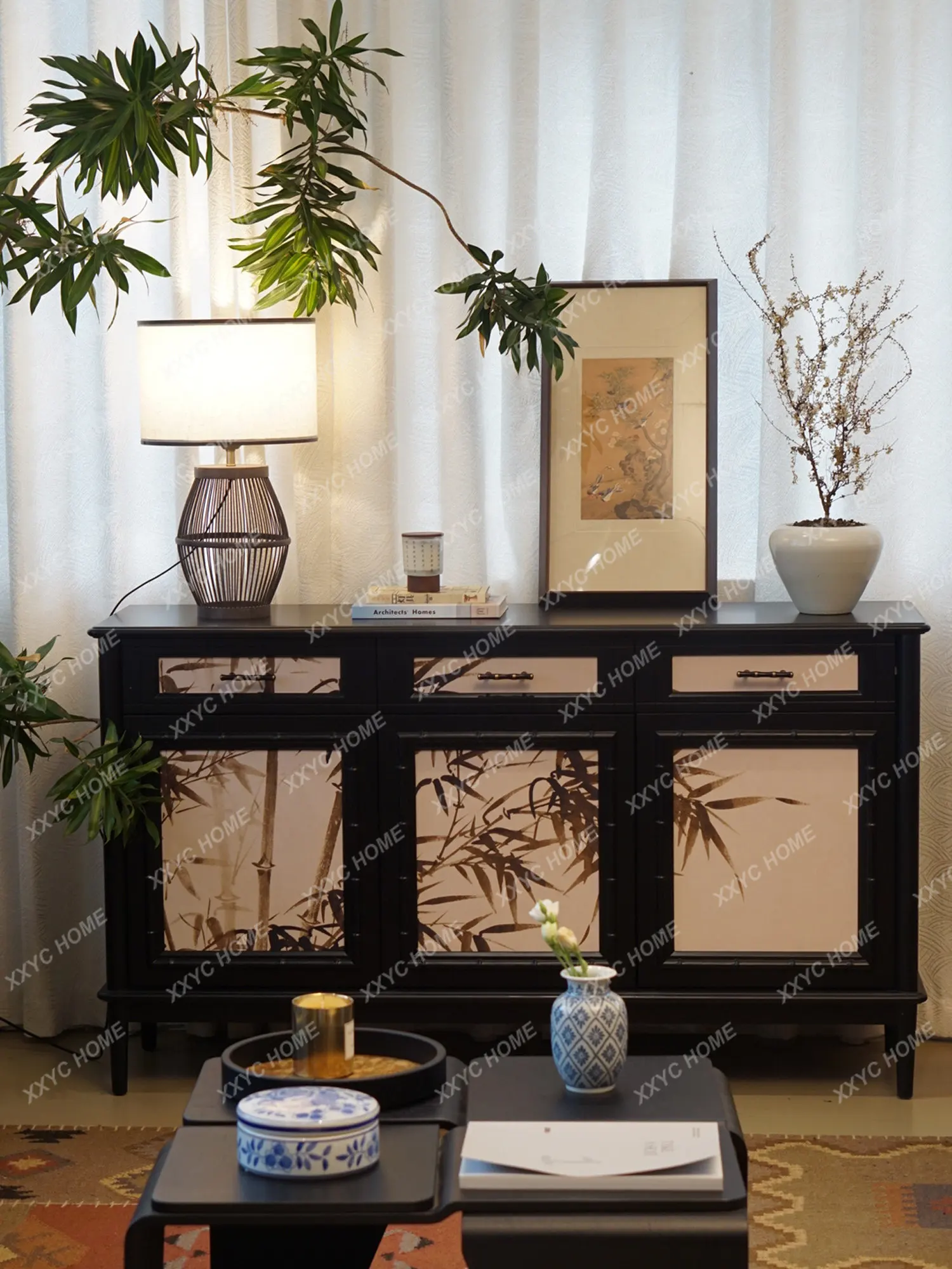 Solid wood side cabinet French retro style dining side bucket cabinet FT
Solid wood side cabinet French retro style dining side bucket cabinet FT
