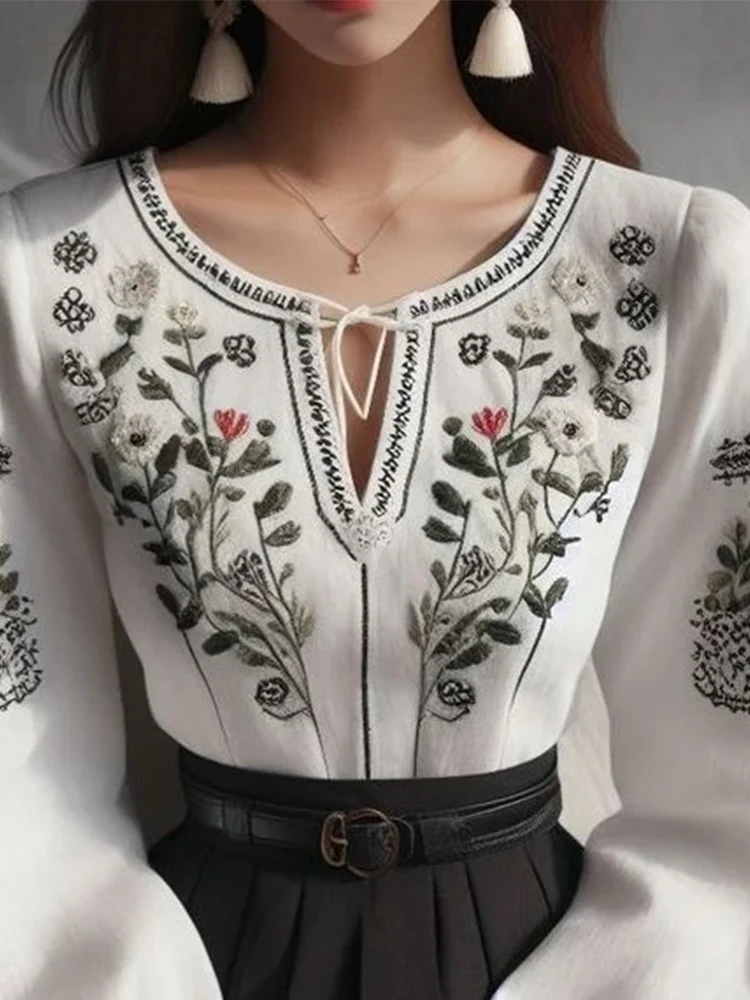 Elegant Lantern Sleeve Tee Shirt Round Neck Sweet Chic Ethnic Floral Printed Long Sleeve Autumn Fashion Vintage Casual Tee Tops
Elegant Lantern Sleeve Tee Shirt Round Neck Sweet Chic Ethnic Floral Printed Long Sleeve Autumn Fashion Vintage Casual Tee Tops