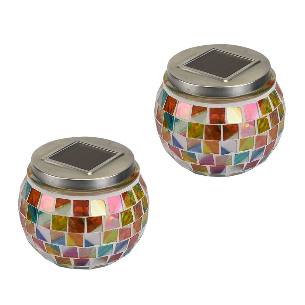 2Pcs Solar LED Colorful Mosaic Glass Jar Lights Decorative Solar Garden Lamps Waterproof Outdoor Party Lighting
2Pcs Solar LED Colorful Mosaic Glass Jar Lights Decorative Solar Garden Lamps Waterproof Outdoor Party Lighting