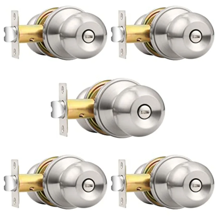 Doorknob, Round Ball Privacy Knobs, Interior Keyless Door Locksets for Bed and Bath
Doorknob, Round Ball Privacy Knobs, Interior Keyless Door Locksets for Bed and Bath