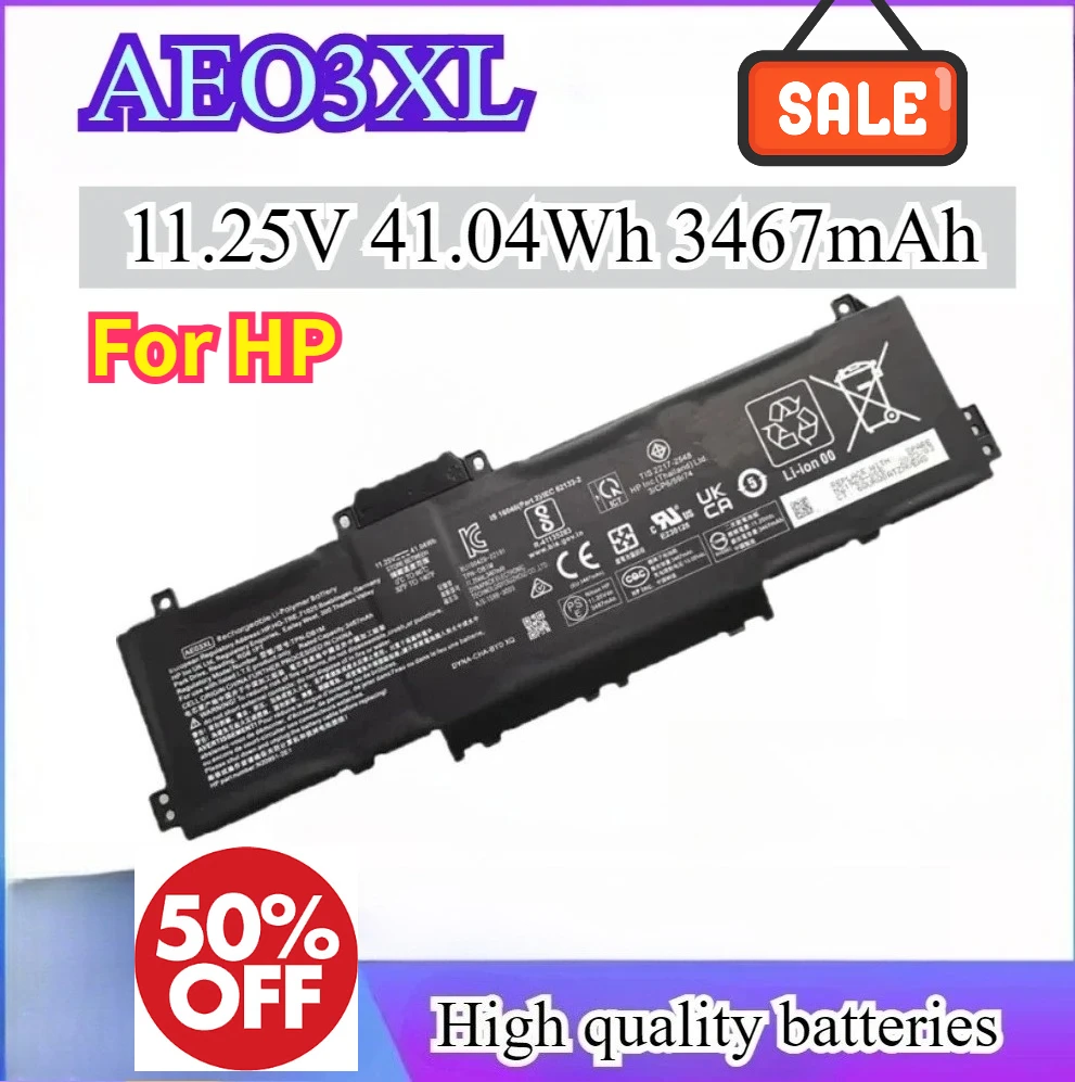 New Laptop Battery AE03XL for HP 240 G10 14-EE 15-FC HSTNN-AB1B HSTNN-OB3E 11.25V 41.04Wh 3467mAh
New Laptop Battery AE03XL for HP 240 G10 14-EE 15-FC HSTNN-AB1B HSTNN-OB3E 11.25V 41.04Wh 3467mAh