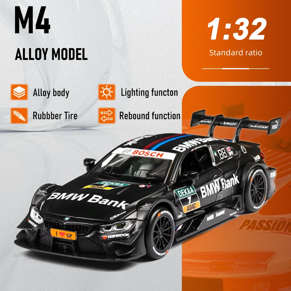 1:32 M4 DTM Cars Models Alloy Diecast Miniature Toy with Sound and Light Doors Opened Pull Back Vehices Surprise Gifts for Boys
1:32 M4 DTM Cars Models Alloy Diecast Miniature Toy with Sound and Light Doors Opened Pull Back Vehices Surprise Gifts for Boys