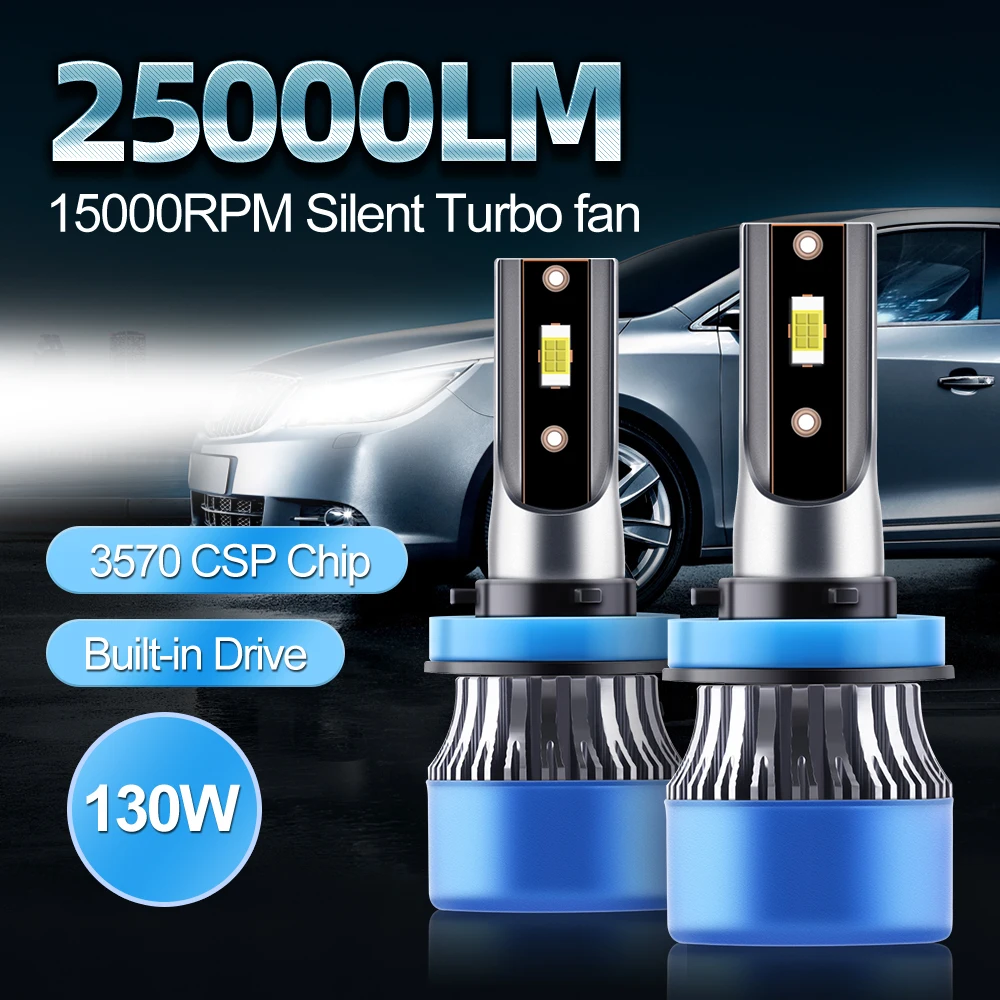 Лампы для автомобильных фар Canbus 130 K H1 H11 H13 HB3 6000 HB4 9005 25000LM CSP
Лампы для автомобильных фар Canbus 130 K H1 H11 H13 HB3 6000 HB4 9005 25000LM CSP