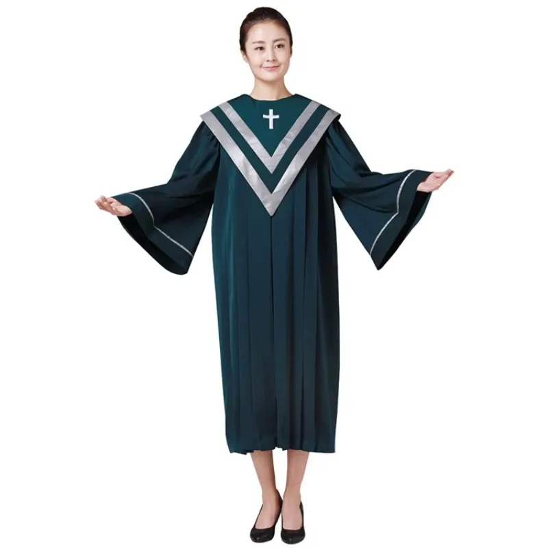 Dark Green Choir Robe Christian Church Gown with Cross V-Stole Religious Gospel Singing Apparel Praise Worship Uniform Adult
Dark Green Choir Robe Christian Church Gown with Cross V-Stole Religious Gospel Singing Apparel Praise Worship Uniform Adult