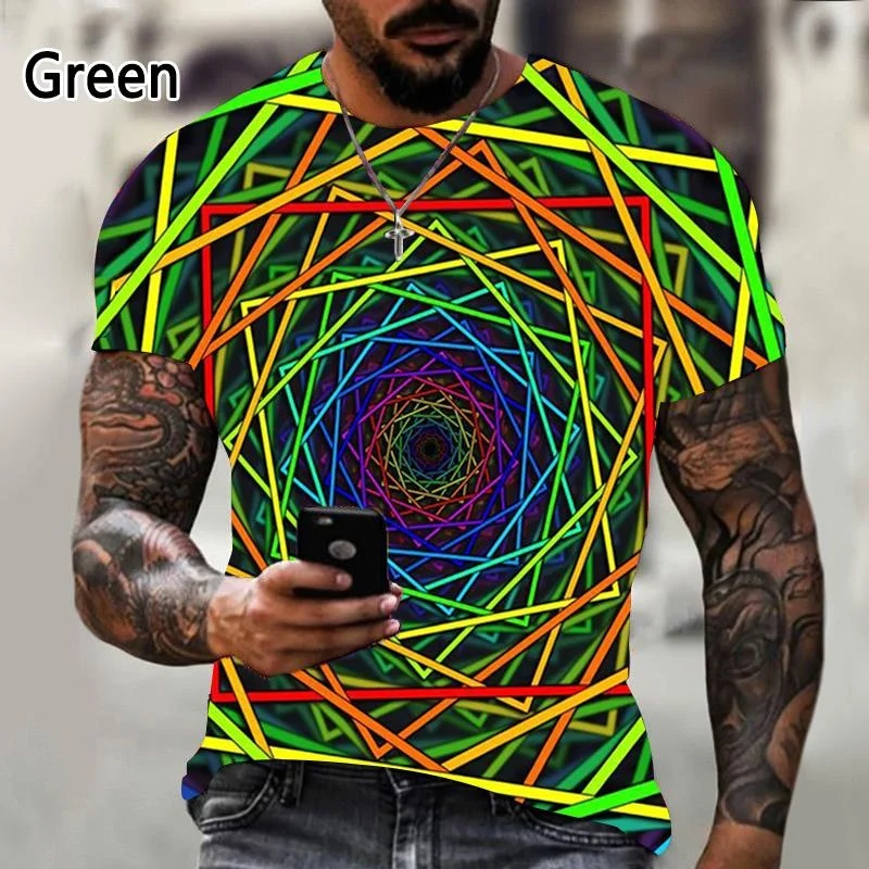 Funny 3D Vertigo Print Men's T Shirt Casual O-neck Short Sleeve Tops Hip Hop Trend Harajuku Streetwear Summer Daily Men Clothing
Funny 3D Vertigo Print Men's T Shirt Casual O-neck Short Sleeve Tops Hip Hop Trend Harajuku Streetwear Summer Daily Men Clothing