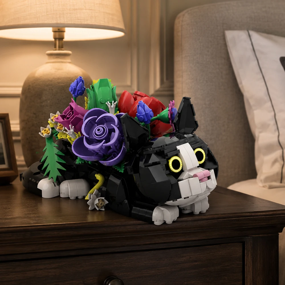 Tuxedo Cat Rose Bouquet Succulent Planter Building Blocks Tuxedo Cat Flowers Pot Creative Plants and Animal Decoration Rose
Tuxedo Cat Rose Bouquet Succulent Planter Building Blocks Tuxedo Cat Flowers Pot Creative Plants and Animal Decoration Rose