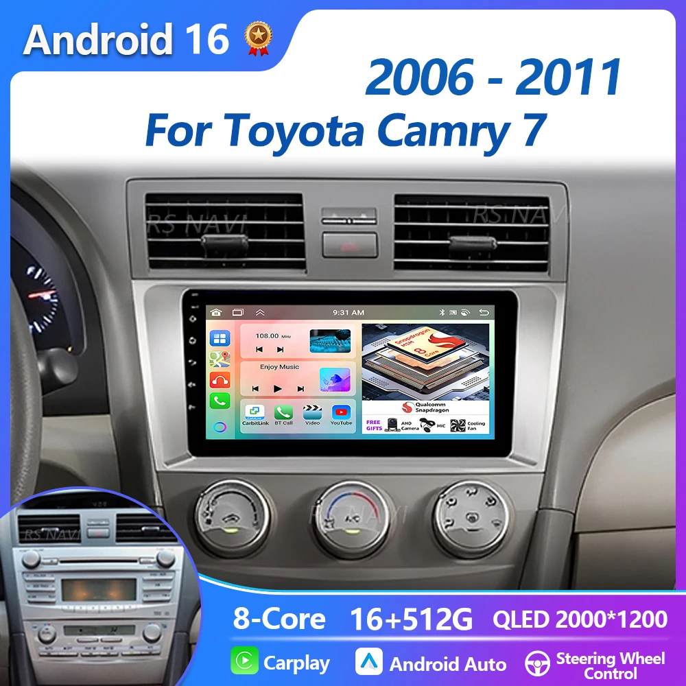 Plug and Play Android 16 For Toyota Camry 7 XV 40 50 2006 - 2011 Carplay Car Radio Multimedia navigation video Autoradio Stereo
Plug and Play Android 16 For Toyota Camry 7 XV 40 50 2006 - 2011 Carplay Car Radio Multimedia navigation video Autoradio Stereo