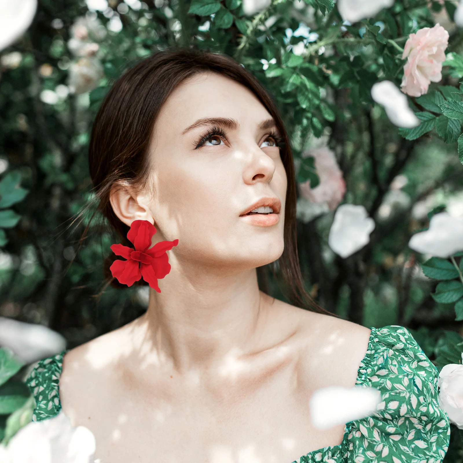 3D Flower Earrings For Women: Big Dangle Statement Floral Jewelry Red Green Enamel Petal Design Blossom Drop Ear
3D Flower Earrings For Women: Big Dangle Statement Floral Jewelry Red Green Enamel Petal Design Blossom Drop Ear